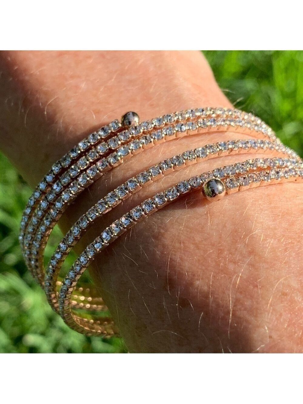 Rose Gold Cubic Zirconia Wrap Bracelet - Picture 3 of 7